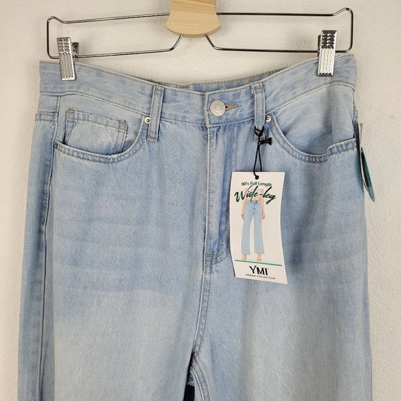 Ymi rip distressed light wash wide leg 90's style jeans - Picture 3 of 11